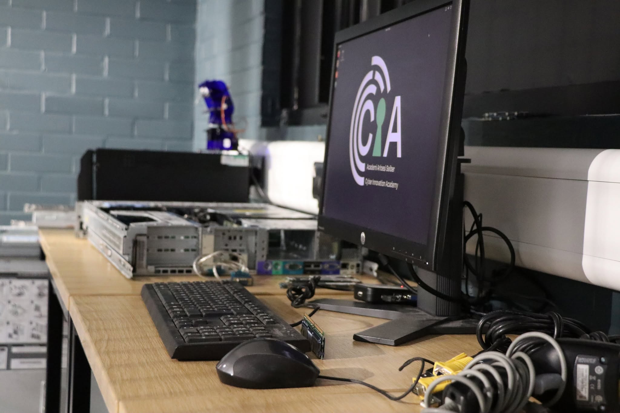 Cyber security training equipment at the Cyber Innovation Academy